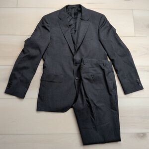 Hugo Boss The James4/Sharp6 36R 2 Piece Suit Gray Plaid Check 32x33 Pants Wool